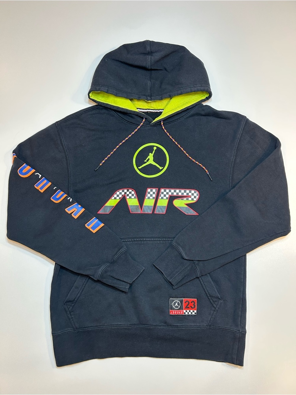 Jordan Sport DNA HBR Pullover Hoodie Black Cyber Lime Motorsport Racing